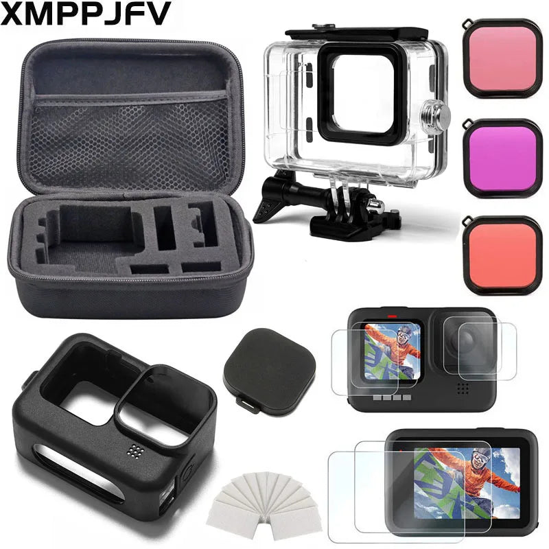 Accessories Kit for  Hero 12 11 10 9 Black Carrying Bag Waterproof Housing Case Tripod Set for Go Pro Hero12 Hero11 10 9