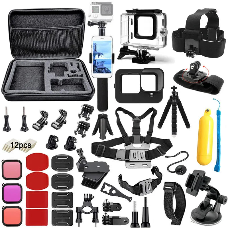 Accessories Kit for  Hero 12 11 10 9 Black Carrying Bag Waterproof Housing Case Tripod Set for Go Pro Hero12 Hero11 10 9