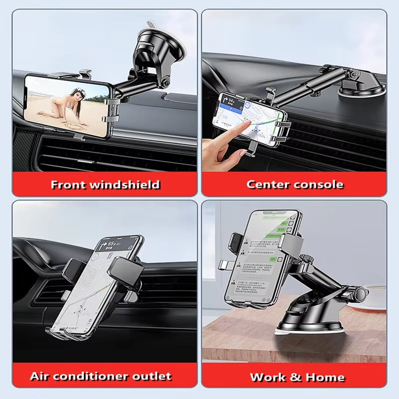 Sucker Car Phone Holder Mount Stand GPS Telefon Mobile Cell Support for Iphone 13 12 11 Pro Xiaomi Huawei Samsung