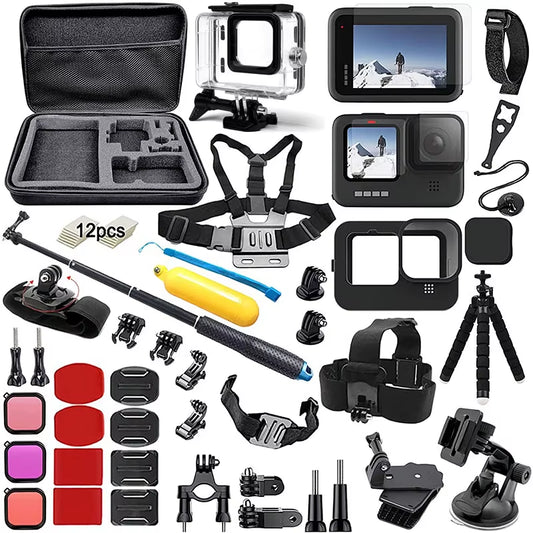 Accessories Kit for  Hero 12 11 10 9 Black Carrying Bag Waterproof Housing Case Tripod Set for Go Pro Hero12 Hero11 10 9