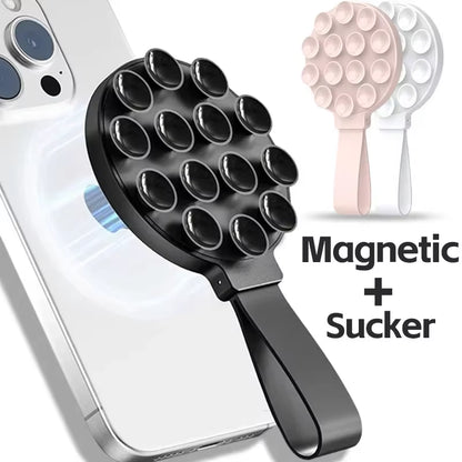 Multi-Functional Magnetic Phone Holder with Silicone Suction Cup - Portable Stand for MagSafe iPhone 12-16